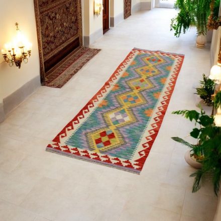 Tapis coureur Kilim en laine Chobi 67x242 Kilim afghan tissé main