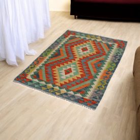Kilim afghan Chobi 91x135 tapis Kelim tissé à la main