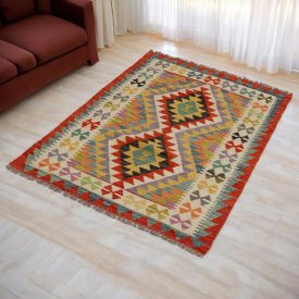 Tapis Kilim tissé main Chobi 82x118 Kilim afghan en laine