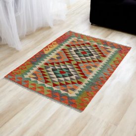 Kilim afghan Chobi 82x118 tapis Kelim tissé à la main