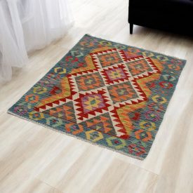 Tapis Kilim ethnique Chobi 88x122 Tapis Kilim tissé à la main
