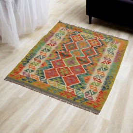 Tapis Kilim tissé main Chobi 84x125 Kilim afghan en laine