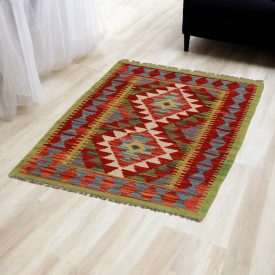 Tapis Kilim tissé main 88x122 Kilim laine Maimana