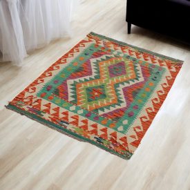 Kilim afghan Chobi 80x120 tapis Kelim tissé à la main