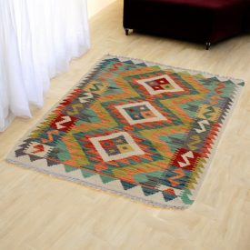 Chobi Kilim tapis 85x119 kelim laine tissé à la main
