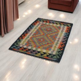 Tapis Kilim tissé main 86x127 Kilim laine Maimana
