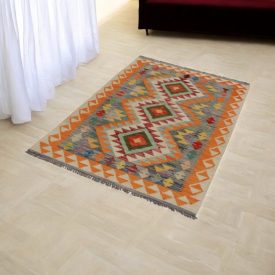 Tapis Kilim tissé main 104x158 Kilim laine Maimana