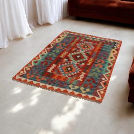 Tapis Kilim tissé main Chobi 98x151 Kilim afghan en laine
