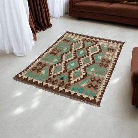 Chobi Kilim tapis 98x140 kelim laine tissé à la main