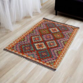 Kilim afghan Chobi 97x147 tapis Kelim tissé à la main