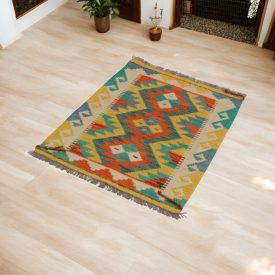 Tapis Kilim tissé main 62x87 Kilim laine Maimana