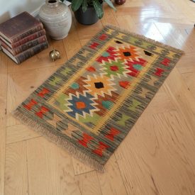 Tapis Kilim afghan Chobi 64x91 Kilim ethnique tissé à la main
