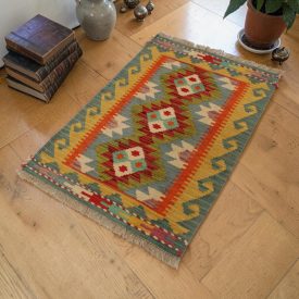 Tapis Kilim en laine 59x92 Kilim en laine tissé à la main