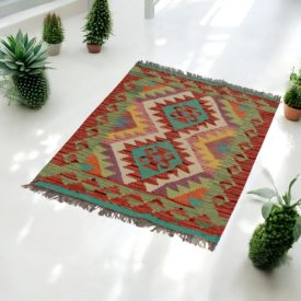 Tapis Kilim ethnique Chobi 69x92 Kilim afghan tissé à la main