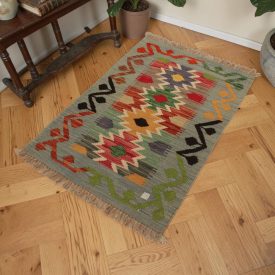 Tapis Kilim ethnique Chobi 63x90 Kilim afghan en laine