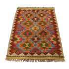 Tapis Kilim ethnique Chobi 63x90 Kilim en laine tissé à la main