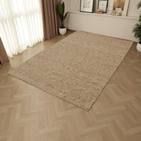 Tapis laine épais gris 160x250 tapis uni pour le salon