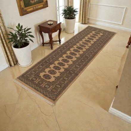 Tapis de couloir beige Bokhara 244x79 tapis pakistanais fait main