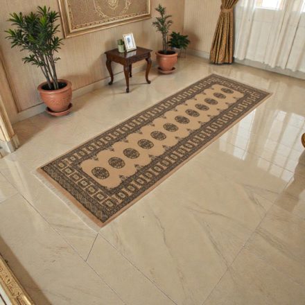 Tapis de couloir beige Bokhara 239x78 tapis pakistanais fait main