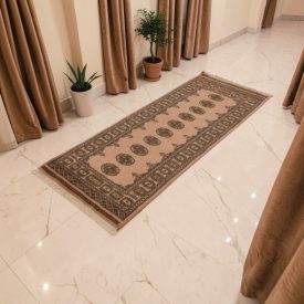   Tapis de couloir beige Bokhara 198x79 tapis pakistanais fait main
