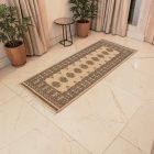 Tapis de couloir beige Bokhara 204x81 tapis pakistanais fait main