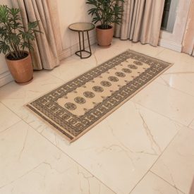   Tapis de couloir beige Bokhara 204x81 tapis pakistanais fait main