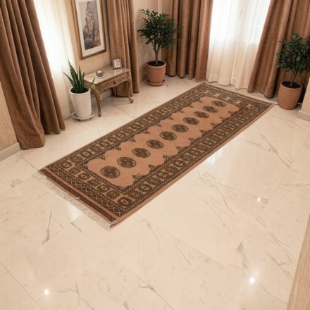 Tapis de couloir beige Bokhara 204x80 tapis pakistanais fait main