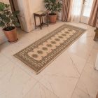 Tapis de couloir beige Bokhara 205x79 tapis pakistanais fait main