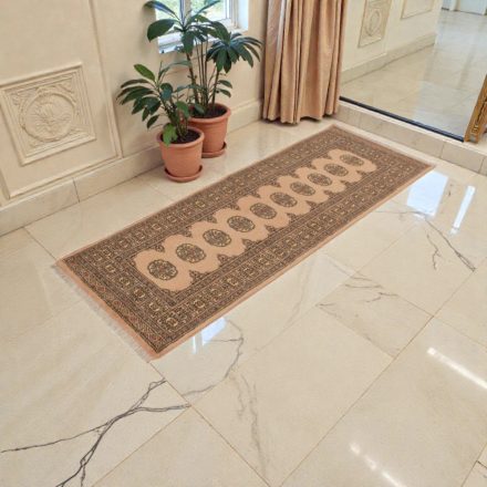 Tapis de couloir beige Bokhara 204x77 tapis pakistanais fait main