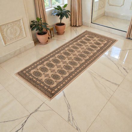 Tapis de couloir beige Bokhara 192x78 tapis pakistanais fait main