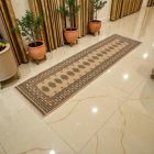 Tapis de couloir beige Bokhara 299x82 tapis pakistanais fait main