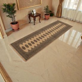   Tapis de couloir beige Bokhara 240x77 tapis pakistanais fait main