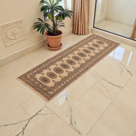 Tapis de couloir beige Bokhara 190x64 tapis pakistanais fait main