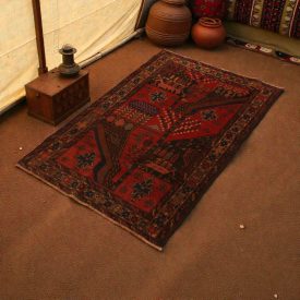 Tapis Baloutch Mushwani 94x144 tapis nomade noué à la main