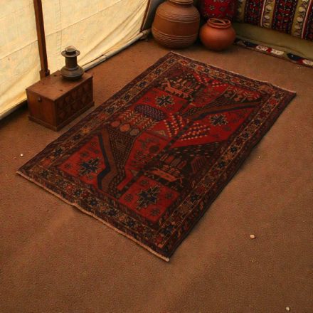 Tapis Baloutch Mushwani 94x144 tapis nomade noué à la main