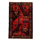 Tapis Baloutch Mushwani 94x144 tapis nomade noué à la main