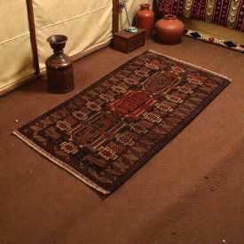 Tapis Baloutch Mushwani 85x147 tapis nomade noué à la main