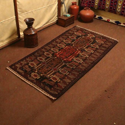 Tapis Baloutch Mushwani 85x147 tapis nomade noué à la main