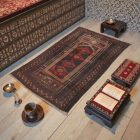 Tapis de prière Mushwani 85x135 tapis nomade noué à la main