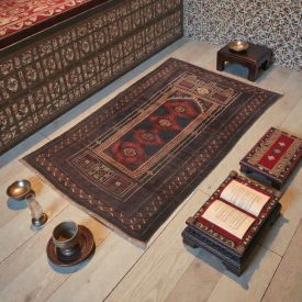   Tapis de prière Mushwani 85x135 tapis nomade noué à la main