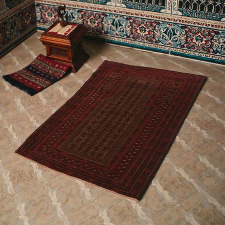 Tapis de prière Mushwani 93x129 tapis nomade noué à la main