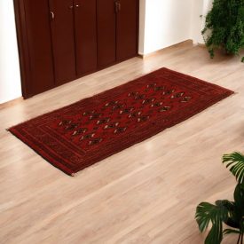   Tapis turkmène Balisht Nakhsha 46x100 petit tapis noué main