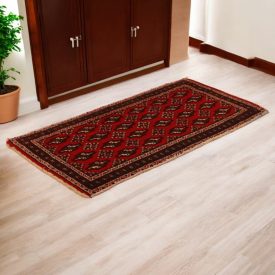 Tapis turkmène Balisht Nakhsha 47x96 petit tapis noué main