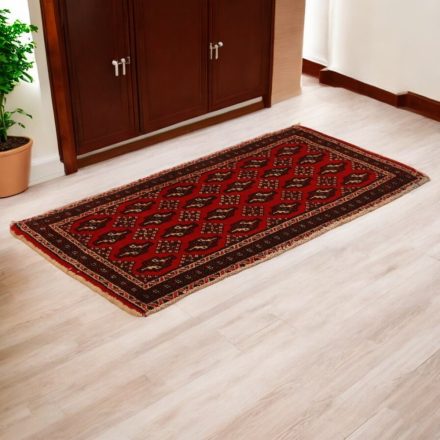 Tapis turkmène Balisht Nakhsha 47x96 petit tapis noué main