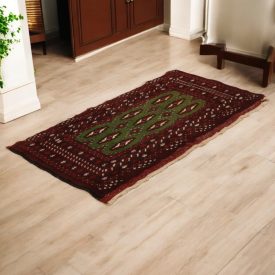   Tapis turkmène Balisht Nakhsha 50x100 petit tapis noué main