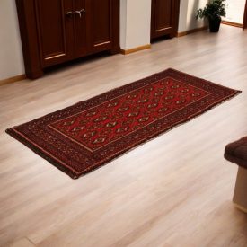   Tapis turkmène Balisht Nakhsha 53x115 petit tapis noué main