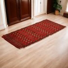 Tapis turkmène Balisht Nakhsha 50x103 petit tapis noué main