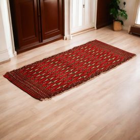   Tapis turkmène Balisht Nakhsha 50x103 petit tapis noué main