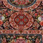 Tapis en soie Baharan bleu cobalt 100x150 Tapis en viscose de soie de haute qualité provenant d'Iran