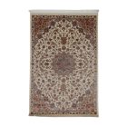 Tapis en soie Parnian beige 120x180 Tapis en viscose de soie de haute qualité provenant d'Iran